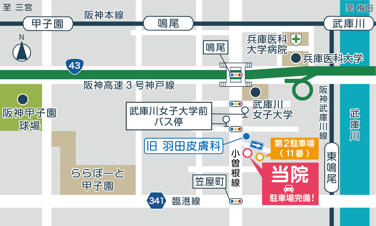 羽田皮膚科へのアクセスマップ
