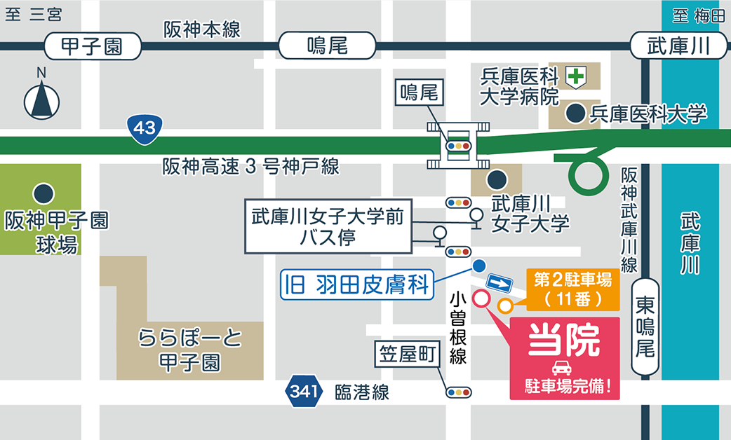 羽田皮膚科へのアクセスマップ